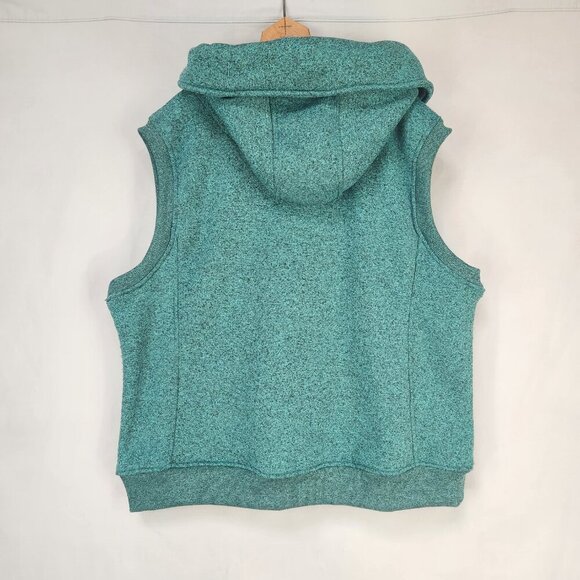 Iceburg Zip Up Hooded Vest Women's Large Teal Heavy Street Wear Pockets Layering - Picture 2 of 7